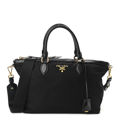 Prada Tessuto Nylon Soft Calf Shopping Tote Black 1 of 10