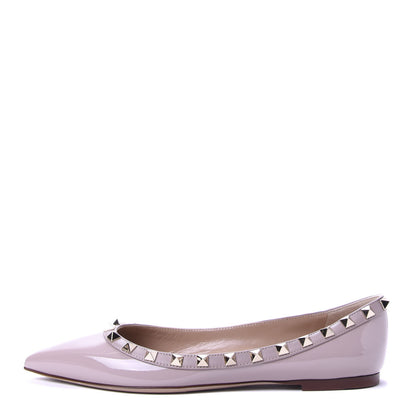 Valentino Garavani Patent Rockstud Ballerina Flats 37 Poudre 1 of 10
