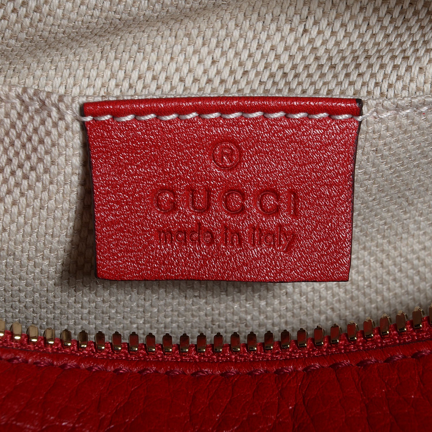 Gucci Pebbled Calfskin Small Soho Disco Bag Vibrant Red 6 of 9