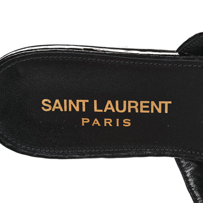 Saint Laurent Ayers Snakeskin Embellished Kate Flat Sandals 36 Black 7 of 10