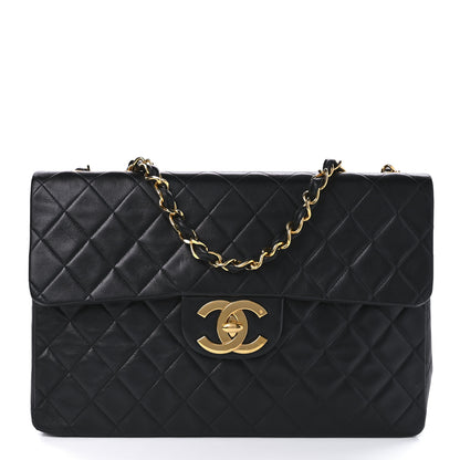 Chanel Lambskin Quilted XL Jumbo Single Flap Black 1 of 10