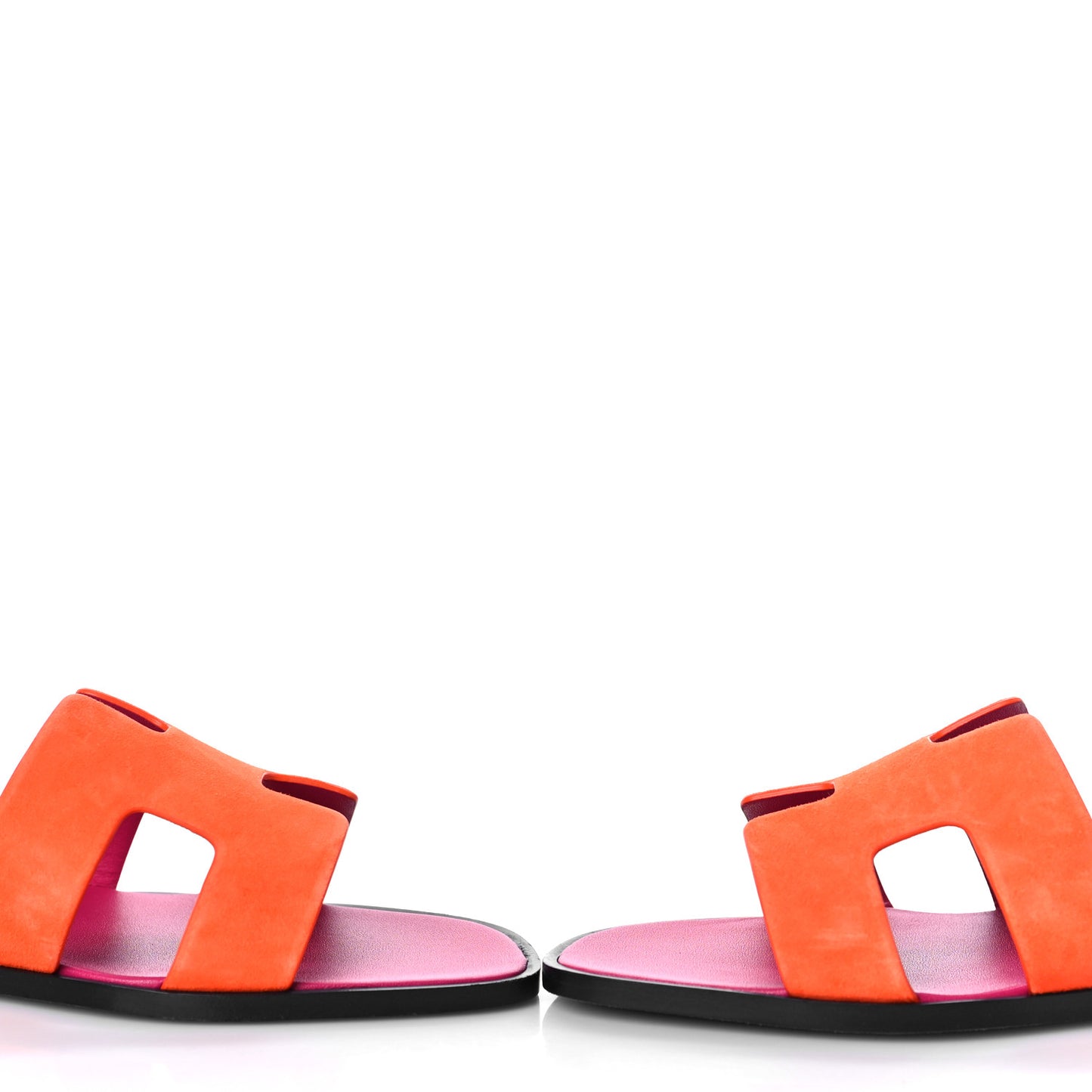Suede Goatskin Oran Sandals 39 Orange Synthetique