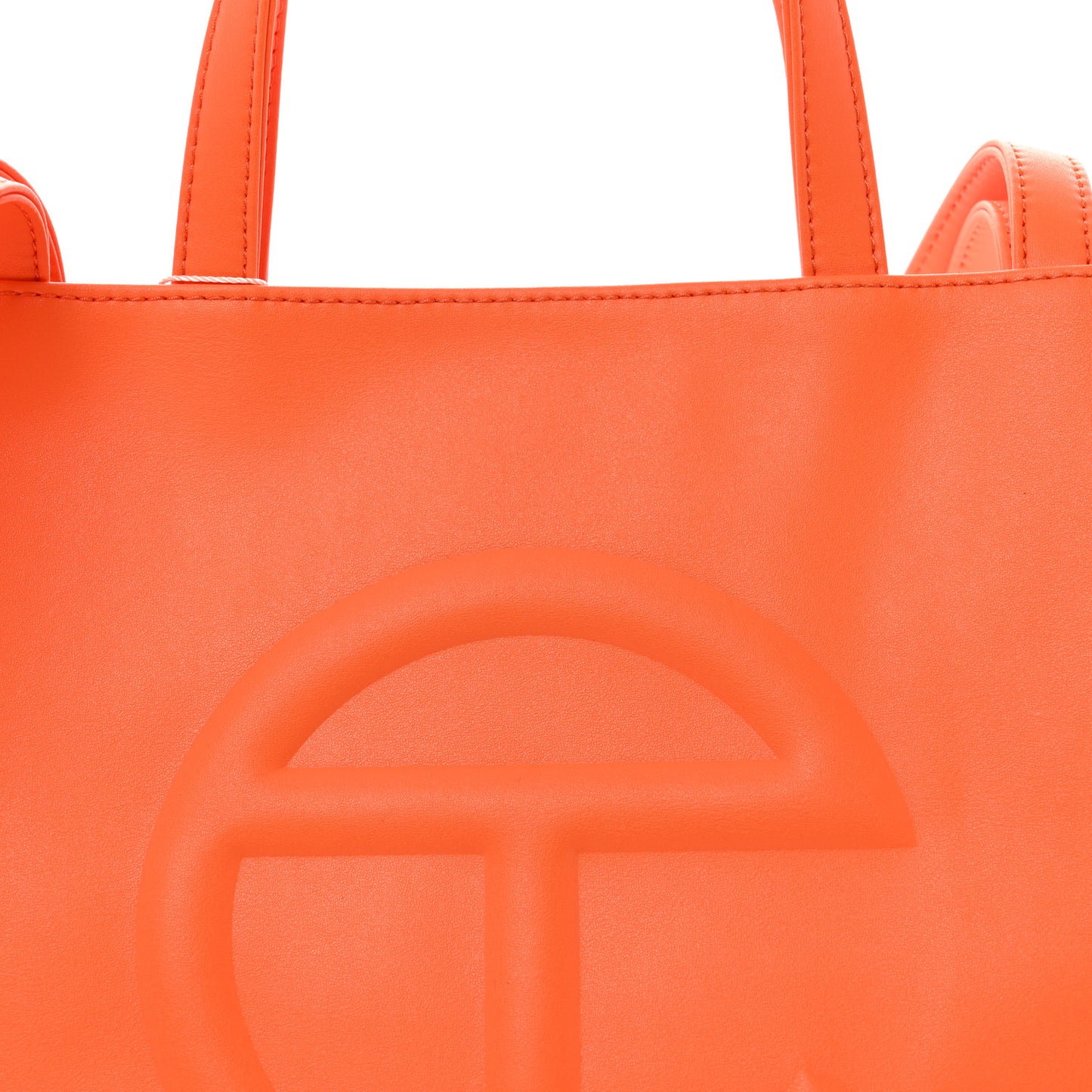 Vegan Leather Medium Shopping Bag Orange