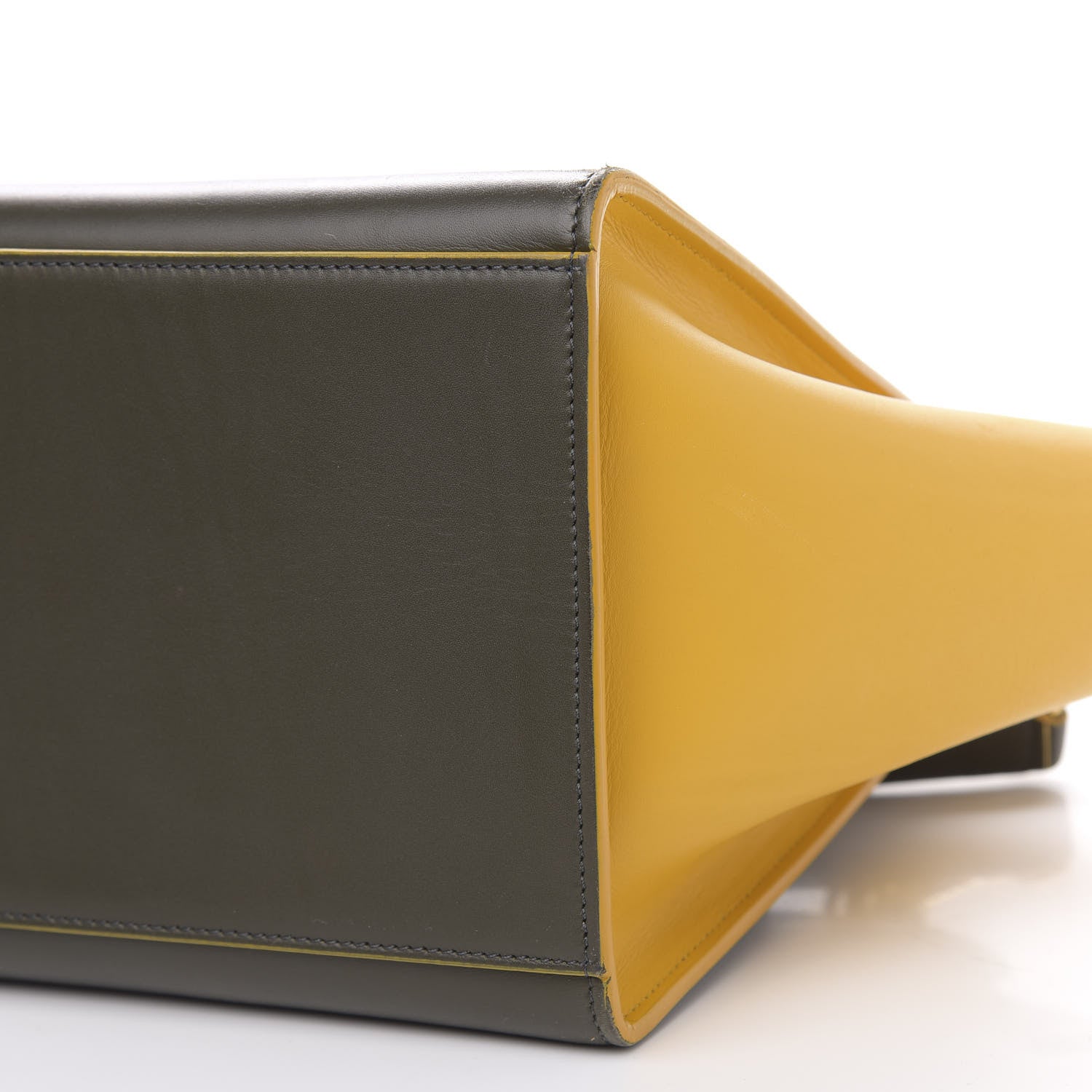 Celine Calfskin Small Bi-Color Trapeze Yellow 8 of 13
