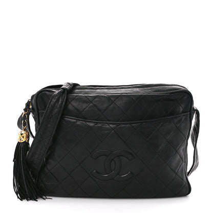 Chanel Lambskin Quilted Tassel Camera Case Black 1 of 12
