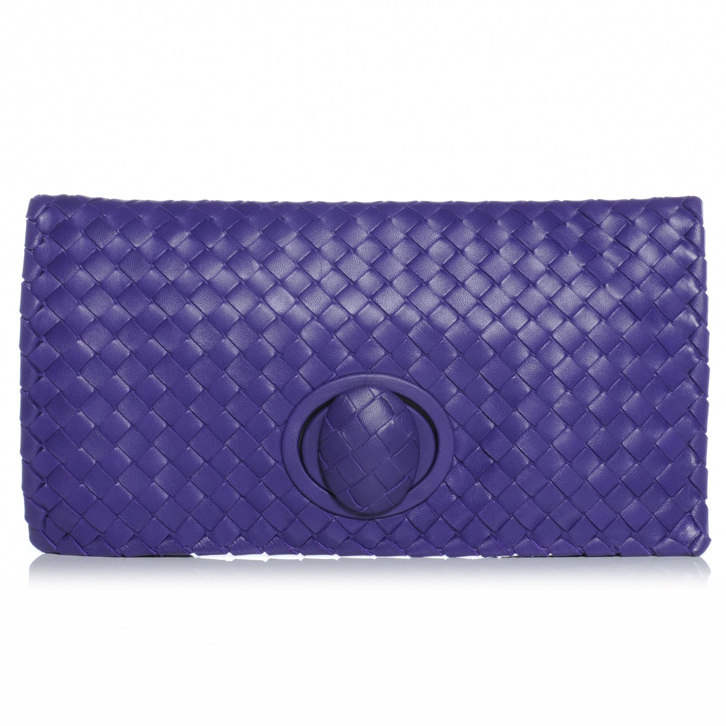 Nappa Intrecciato Turnlock Clutch Violet