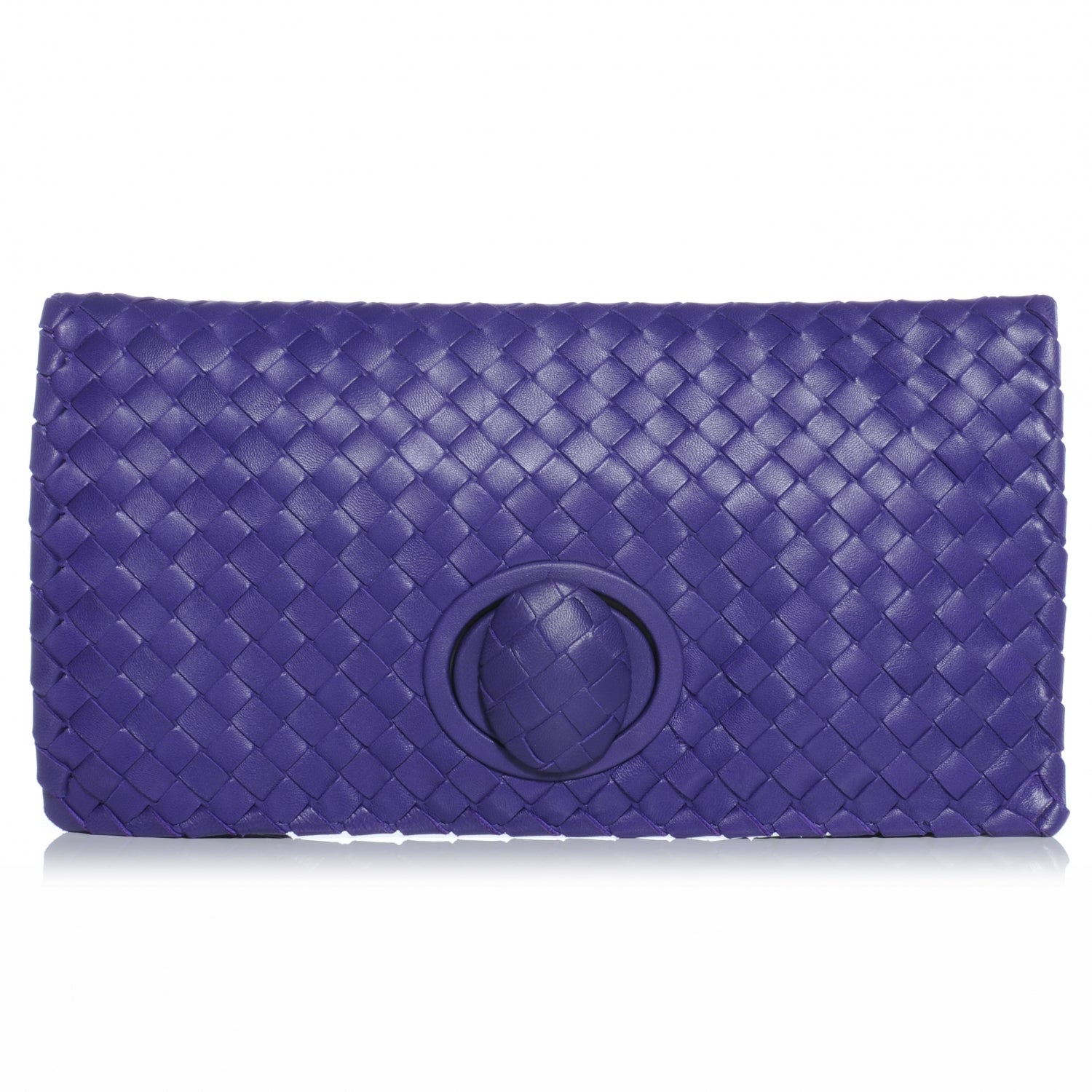 Bottega Veneta Nappa Intrecciato Turnlock Clutch Violet 1 of 8