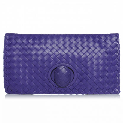 Bottega Veneta Nappa Intrecciato Turnlock Clutch Violet 1 of 8