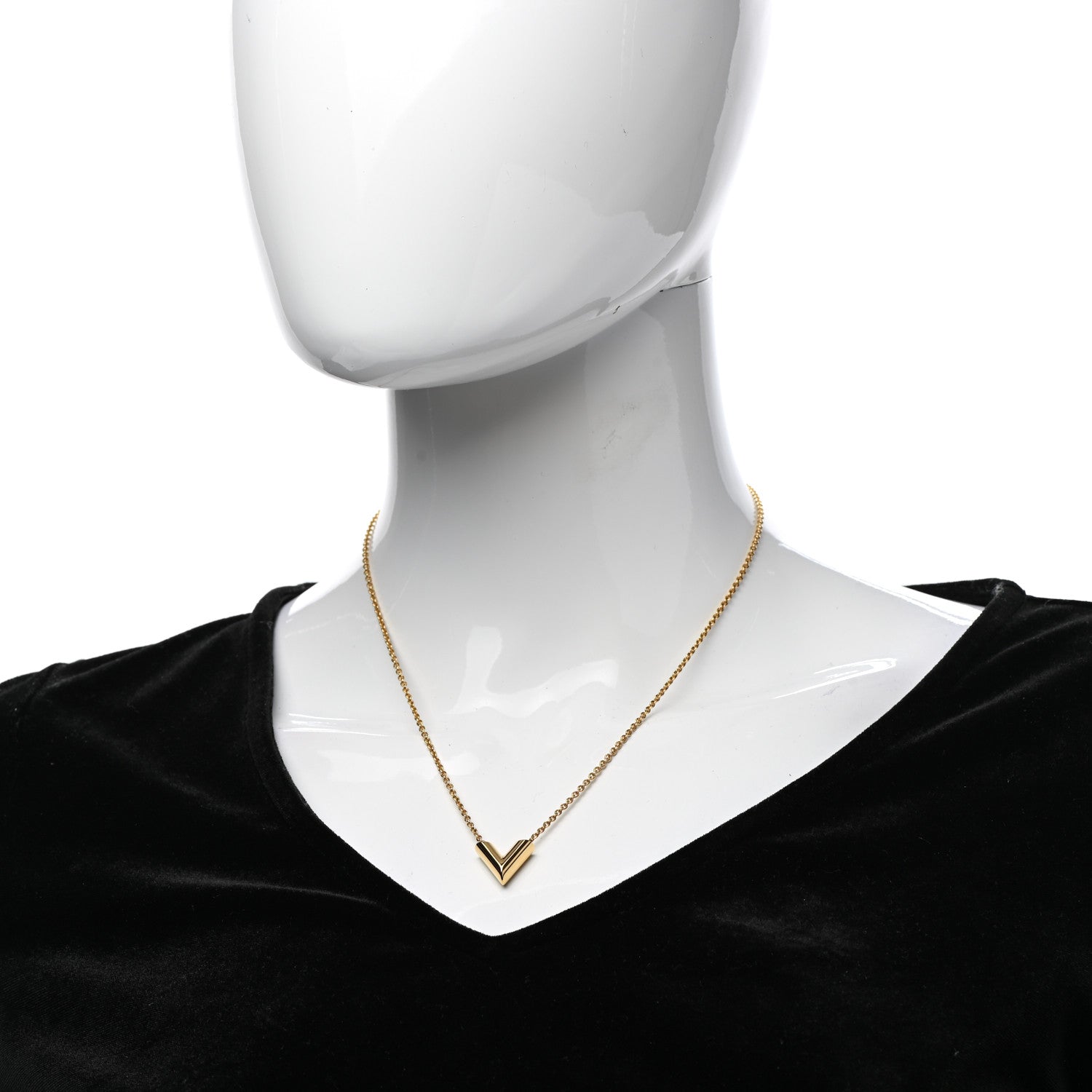 Louis Vuitton Essential V Necklace Gold 2 of 8