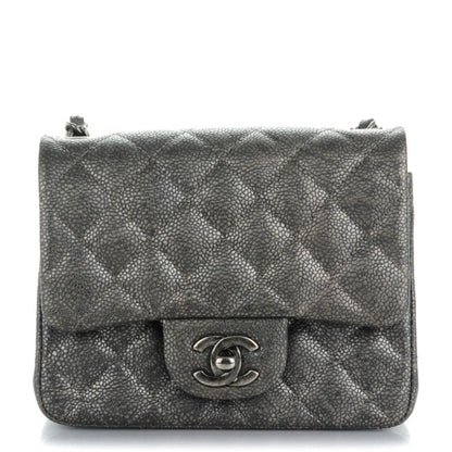 Chanel Metallic Caviar Quilted Mini Square Flap Dark Grey 1 of 8