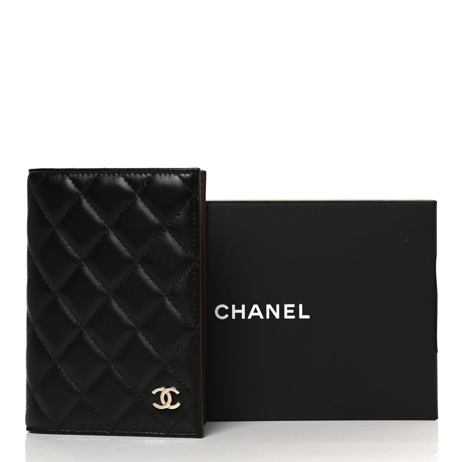 Chanel Lambskin Quilted Passport Holder Black 8 of 8
