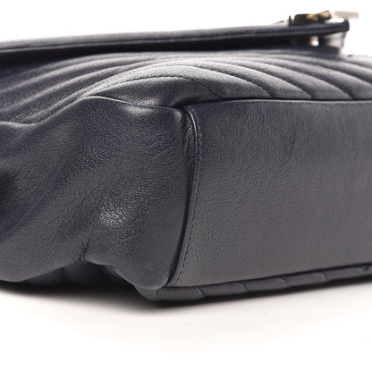 Saint Laurent Sheepskin Matelasse Chevron Monogram Large College Satchel Navy Blue 10 of 12