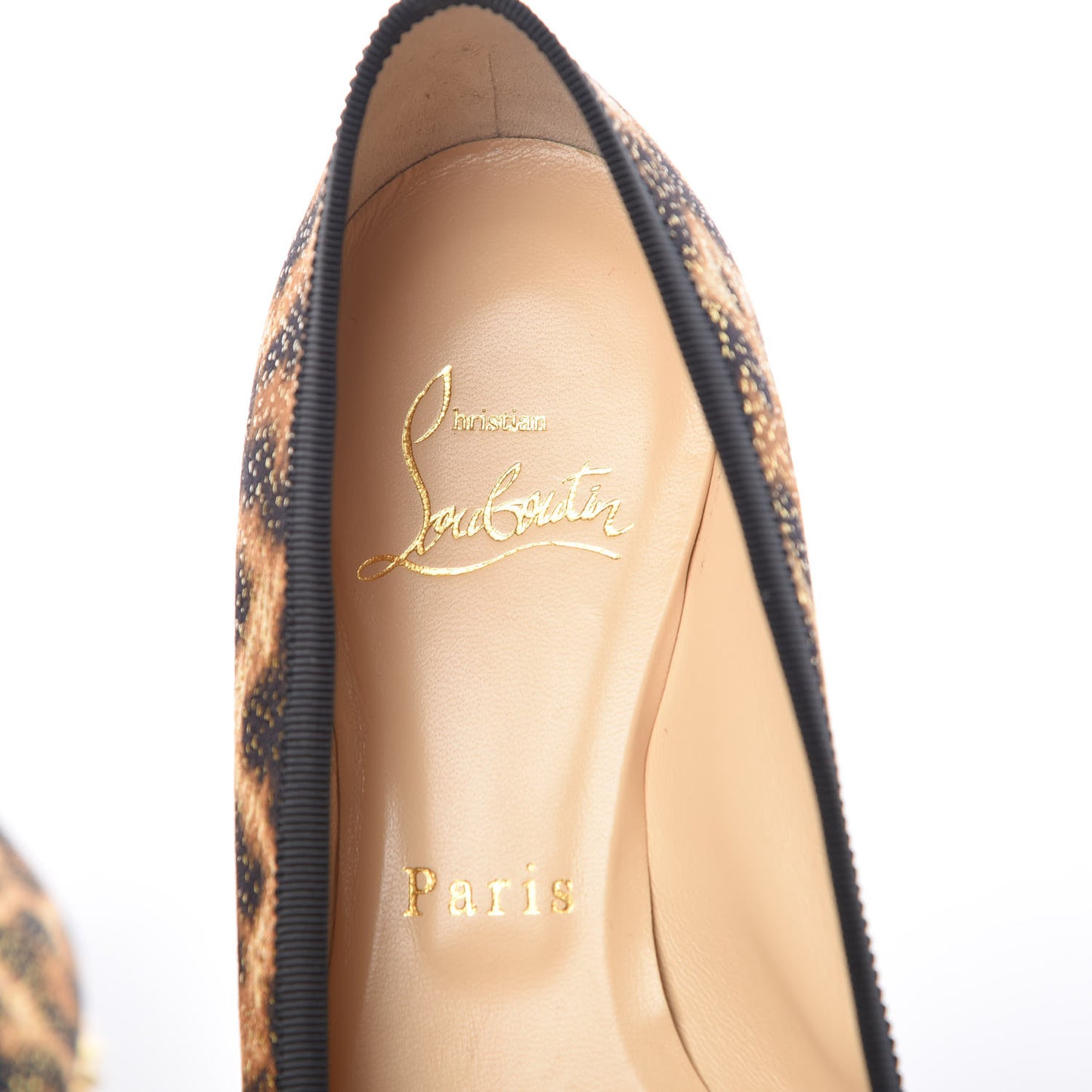 Lurex Leopard La Massine Flats 36.5 Black Gold