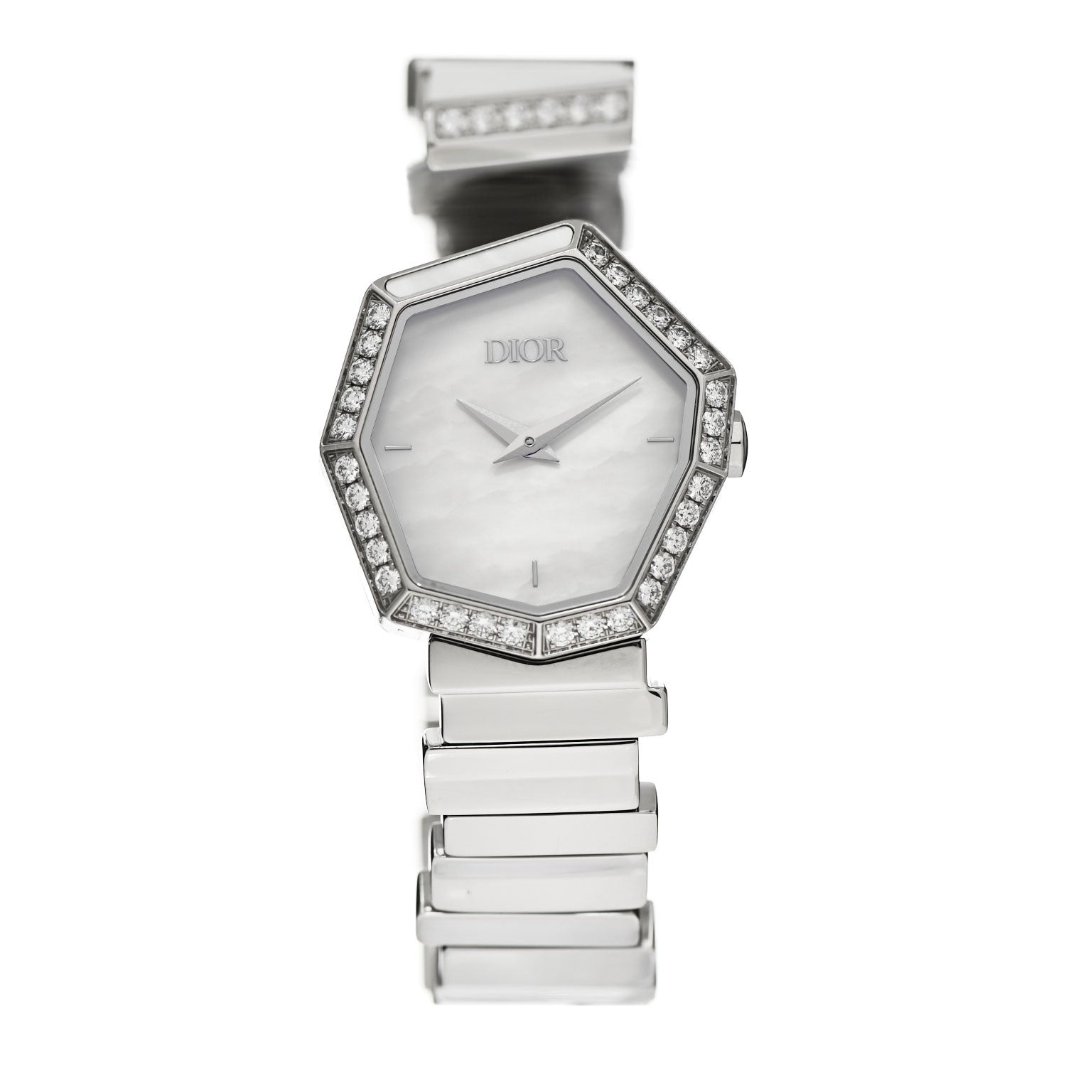Christian Dior Stainless Steel Diamond Bezel Mother of Pearl 27mm Gem Dior Quartz Watch 1 of 6