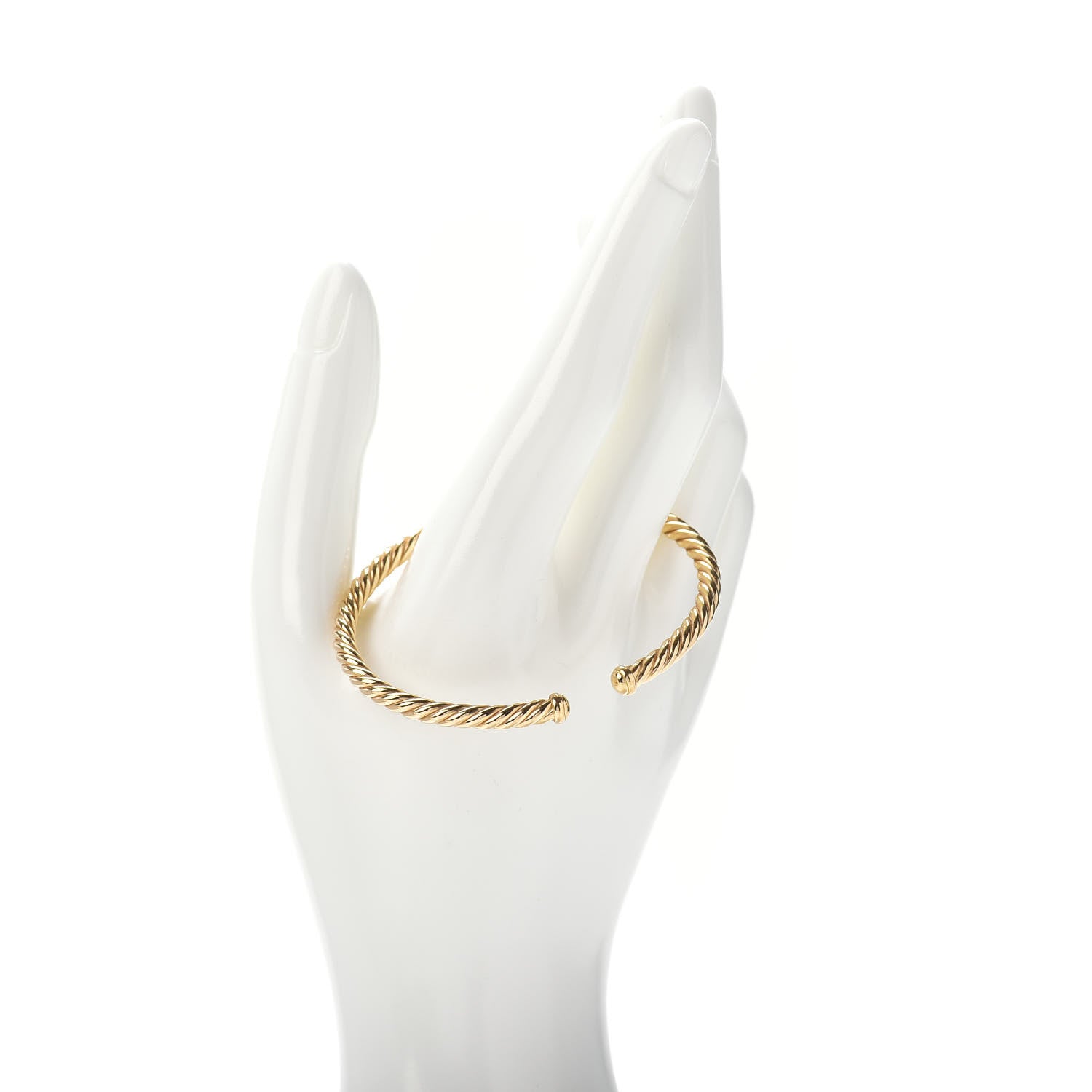 David Yurman 18K Yellow Gold 4mm Cablespira Bracelet 2 of 4
