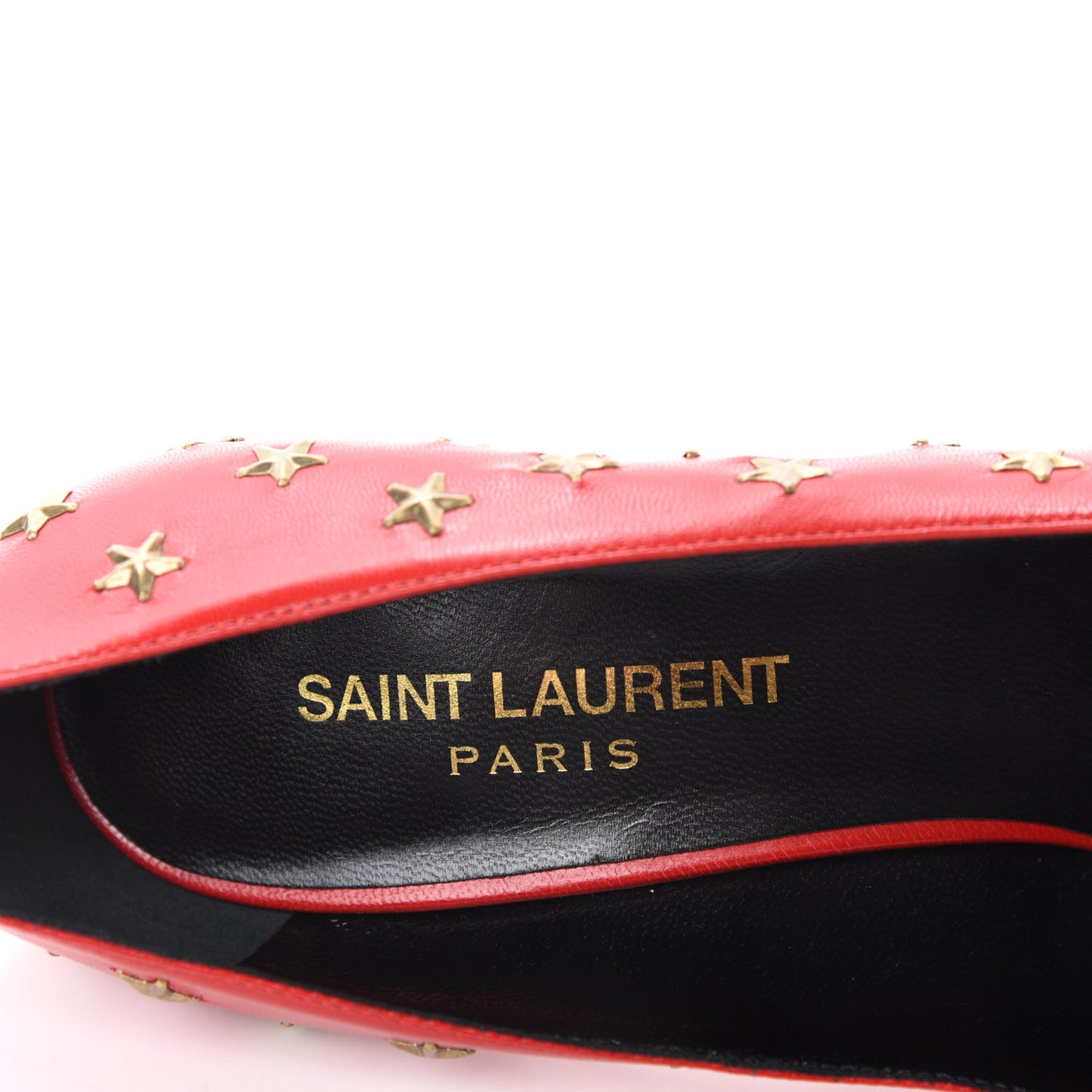 Calfskin Star Studded Pumps 36 Red