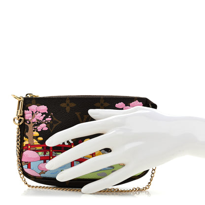 Louis Vuitton Monogram 2021 Christmas Animation Japanese Garden Mini Pochette Accessories Wisteria Pink 2 of 8