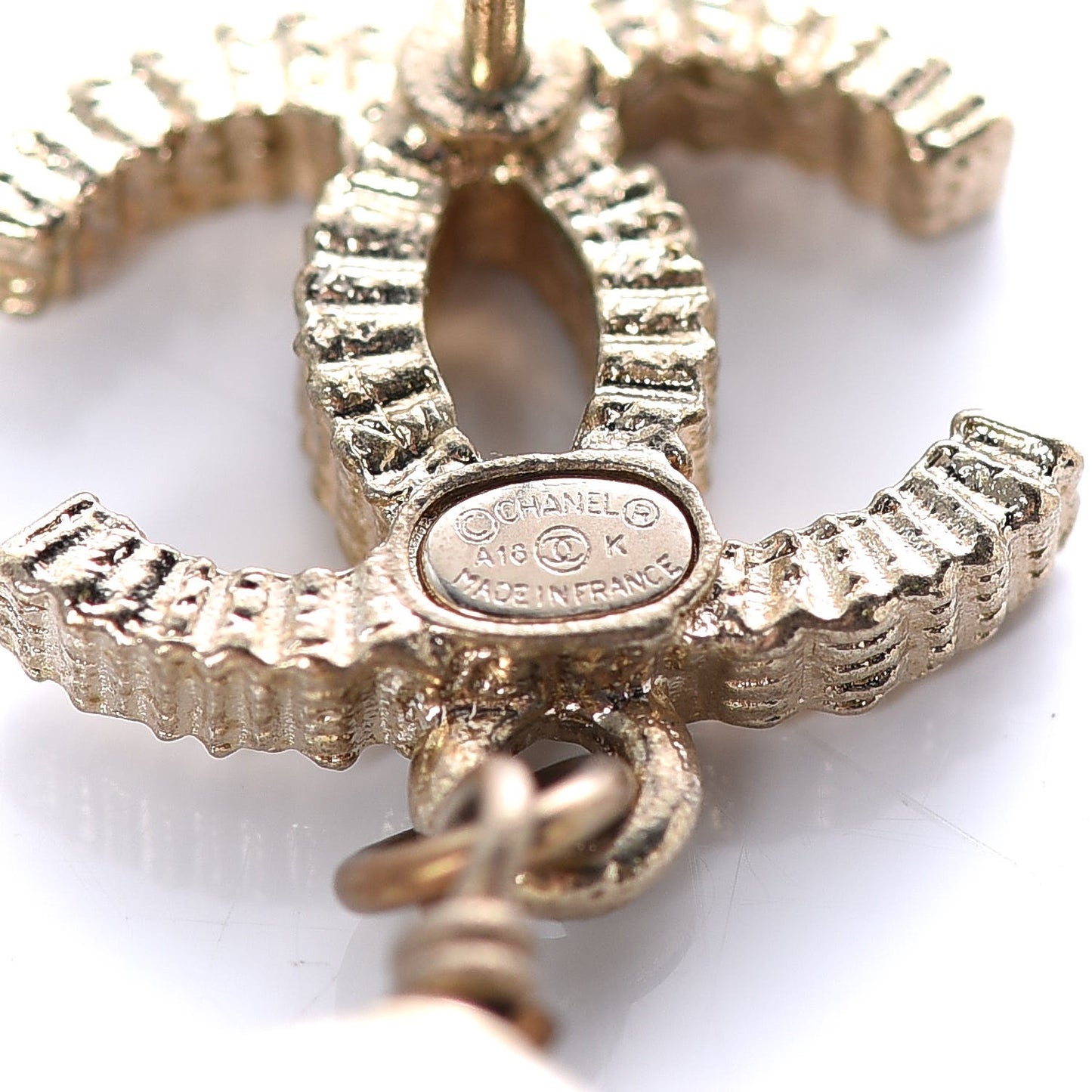 CC Pearl Drop Earrings Gold