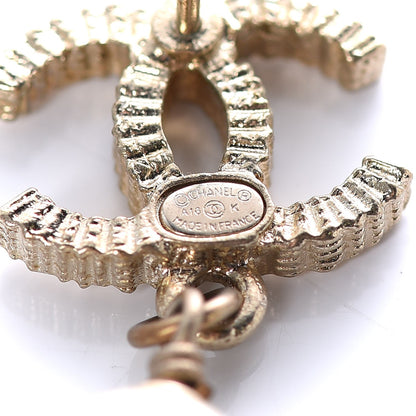 Chanel CC Pearl Drop Earrings Gold 4 of 5
