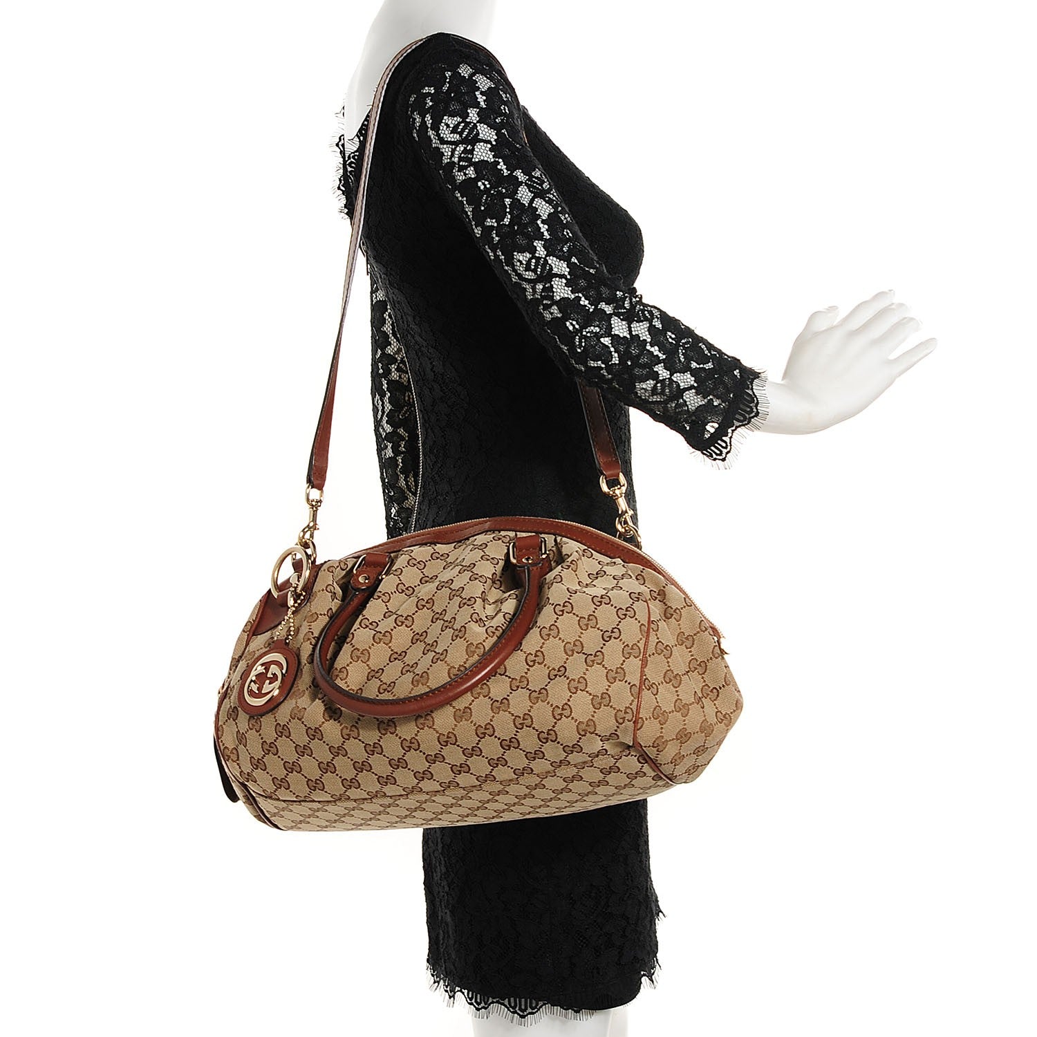 Gucci Monogram Medium Sukey Boston Light Brown 2 of 7