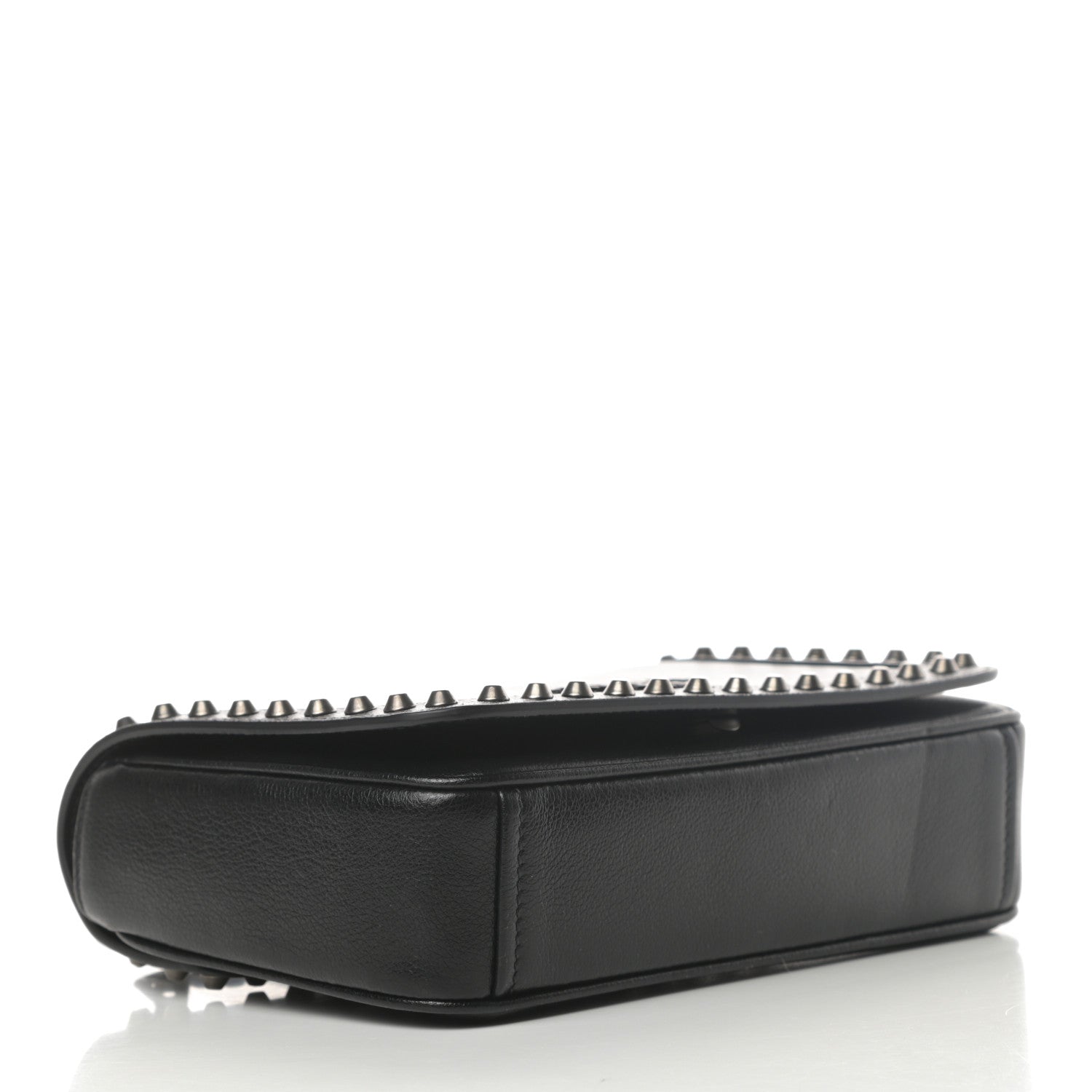 Prada Glace Calfskin Studded Crossbody Black 4 of 12