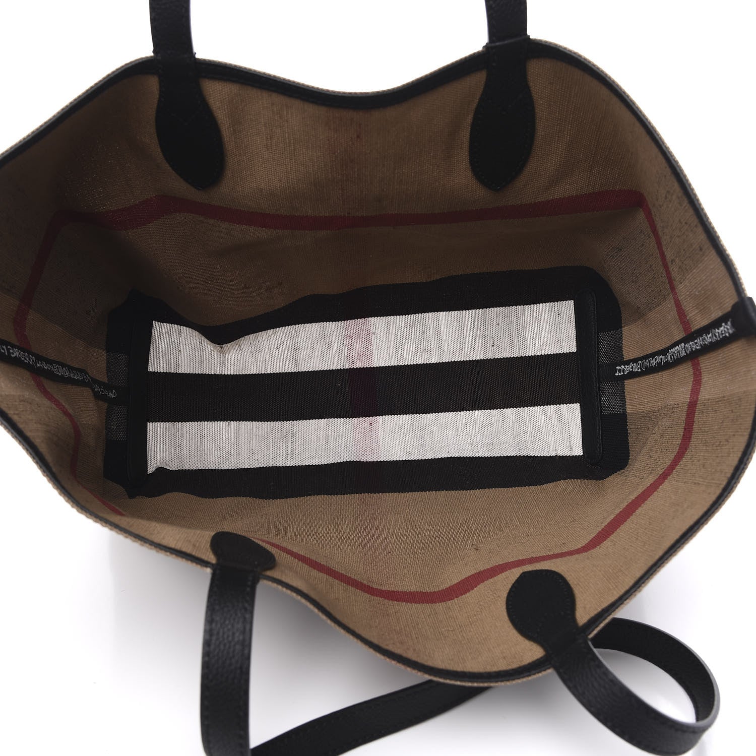 Burberry Coated Canvas Mega Check Medium Doodle Tote Black 8 of 15