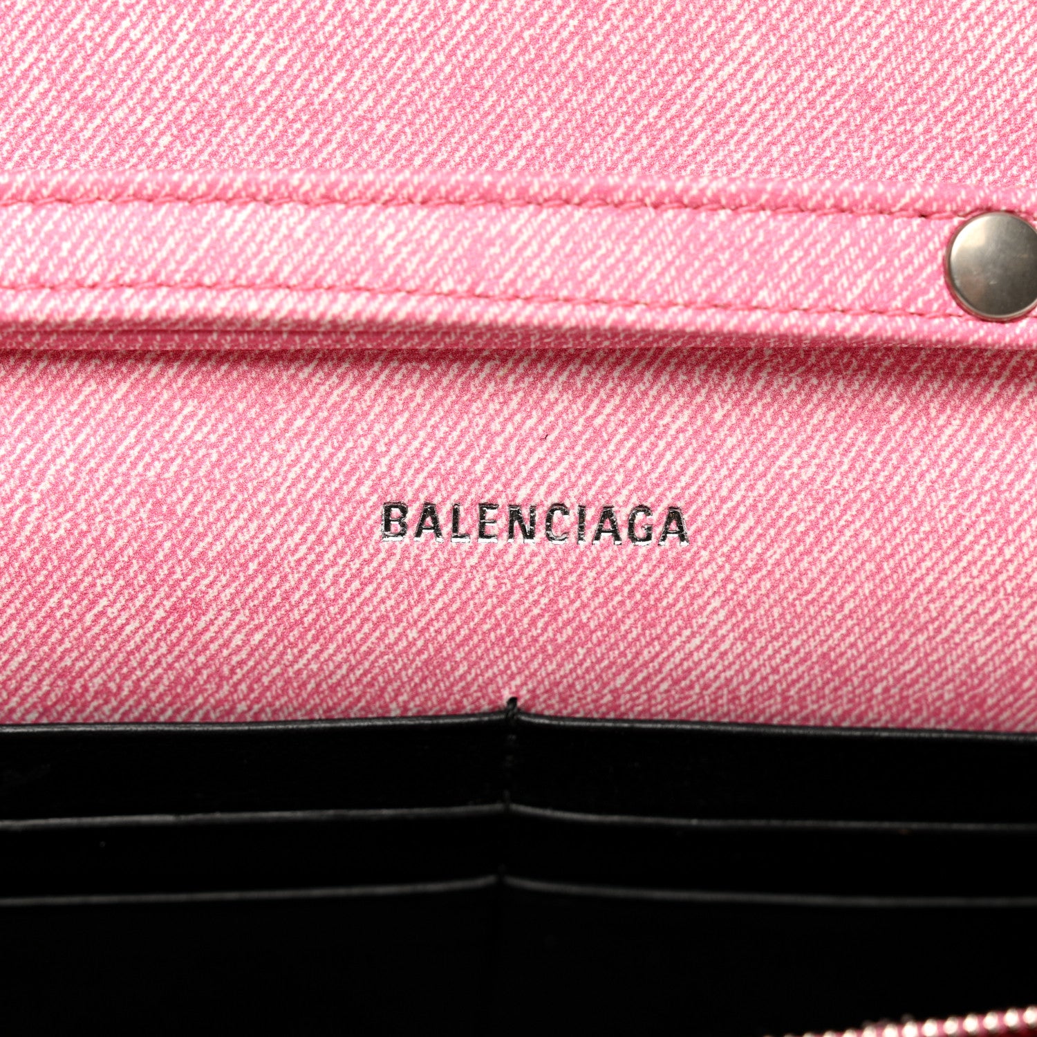 Balenciaga Nappa Denim Printed Hourglass Chain Bag Denim Pink 6 of 8