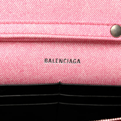 Balenciaga Nappa Denim Printed Hourglass Chain Bag Denim Pink 6 of 8