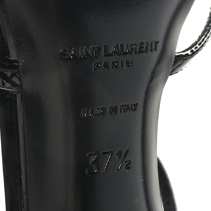 Saint Laurent Patent Cassandra 100 Sandals 37.5 Black 9 of 10