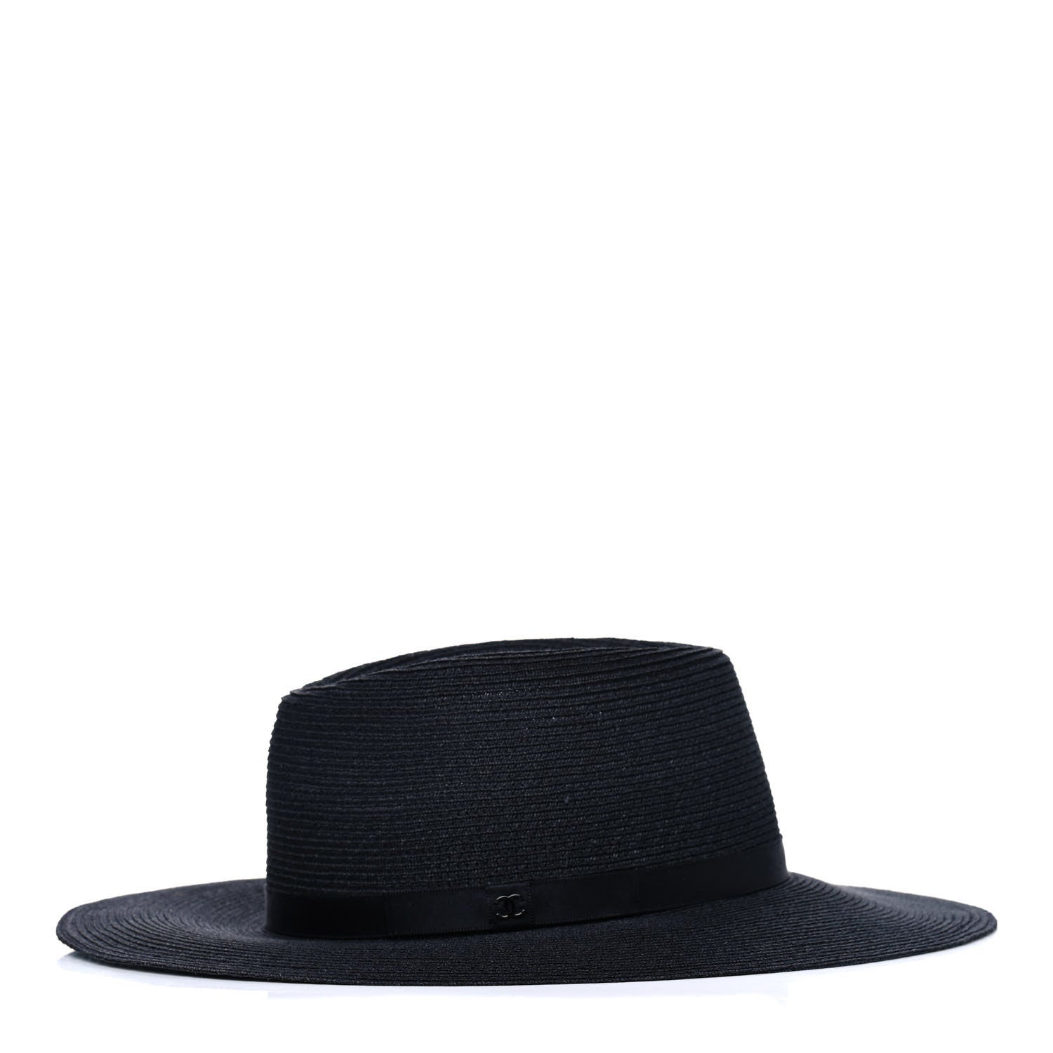 Chanel Straw Silk CC Hat M Black 2 of 3
