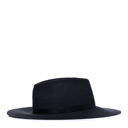 Chanel Straw Silk CC Hat M Black 2 of 3
