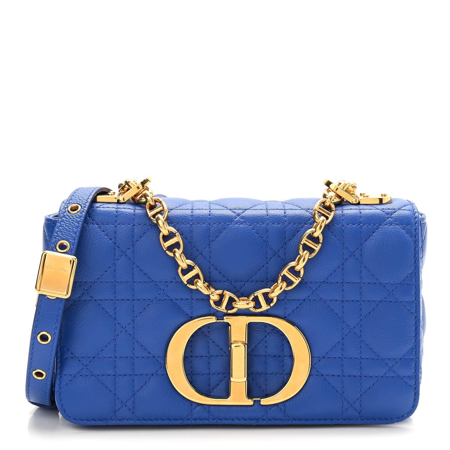 Christian Dior Calfskin Cannage Small Caro Bag Blue 1 of 9