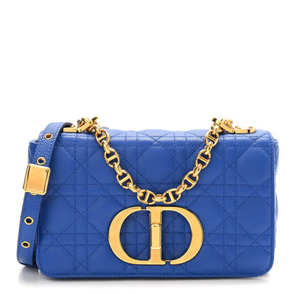 Christian Dior Calfskin Cannage Small Caro Bag Blue 1 of 9