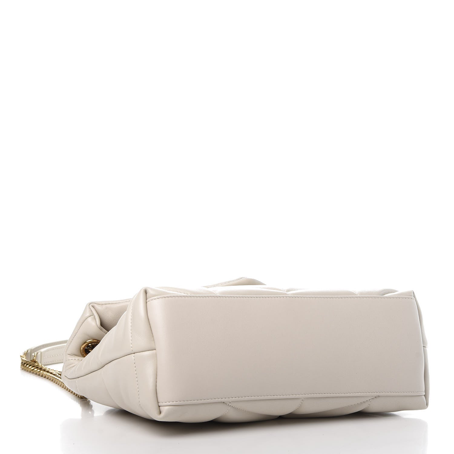 Saint Laurent Lambskin Quilted Small Loulou Puffer Monogram Chain Satchel Blanc Vintage 5 of 12