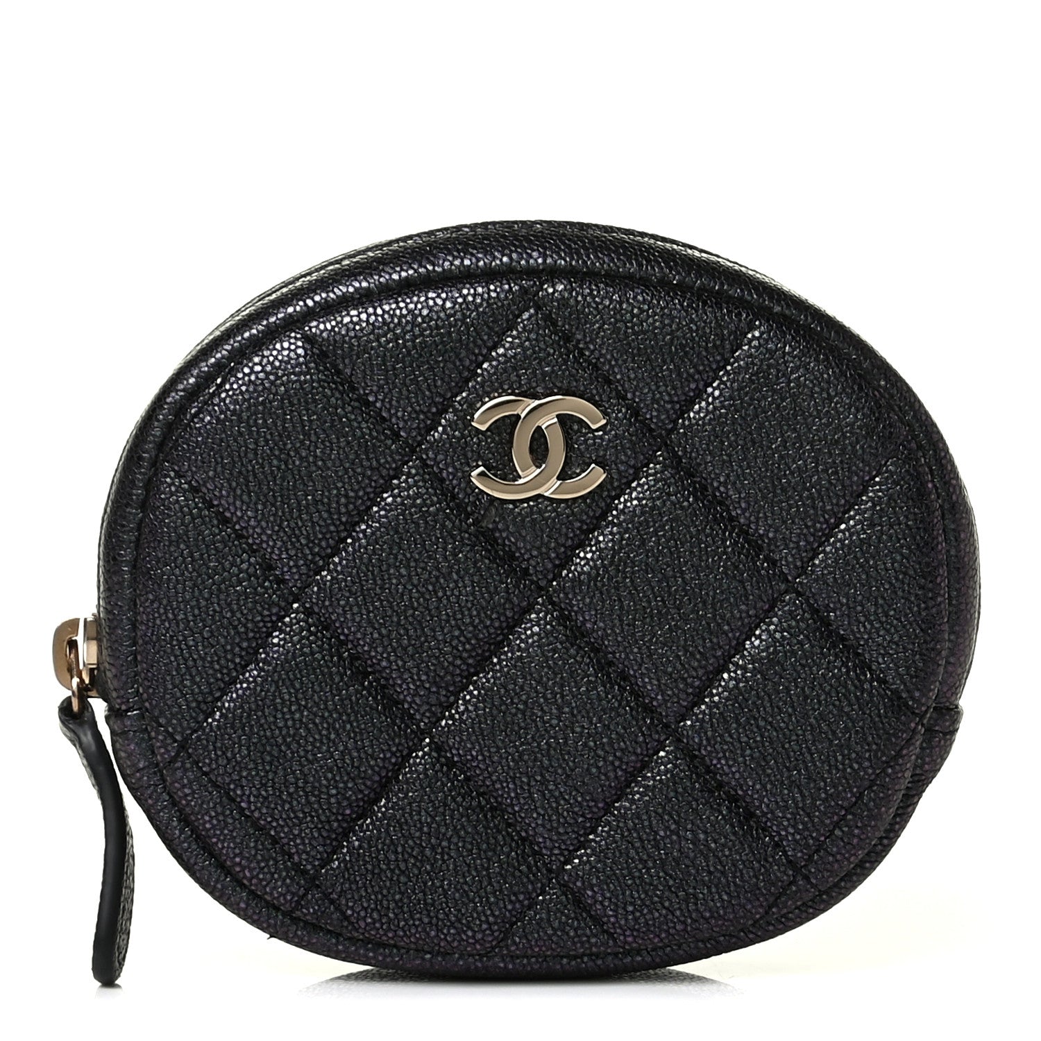 Chanel Iridescent Caviar Quilted Zip Around Classic Coin Purse Black 1 of 5