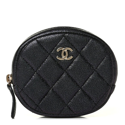 Chanel Iridescent Caviar Quilted Zip Around Classic Coin Purse Black 1 of 5
