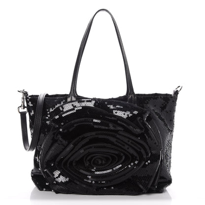 Valentino Garavani Sequin Petale Tote Black 1 of 8