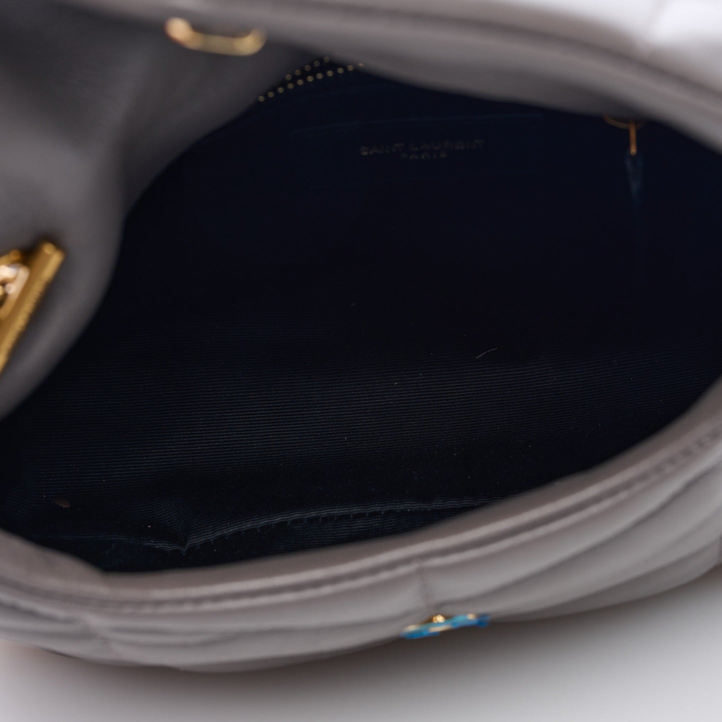 Lambskin Quilted Toy Loulou Puffer Monogram Chain Satchel Fog