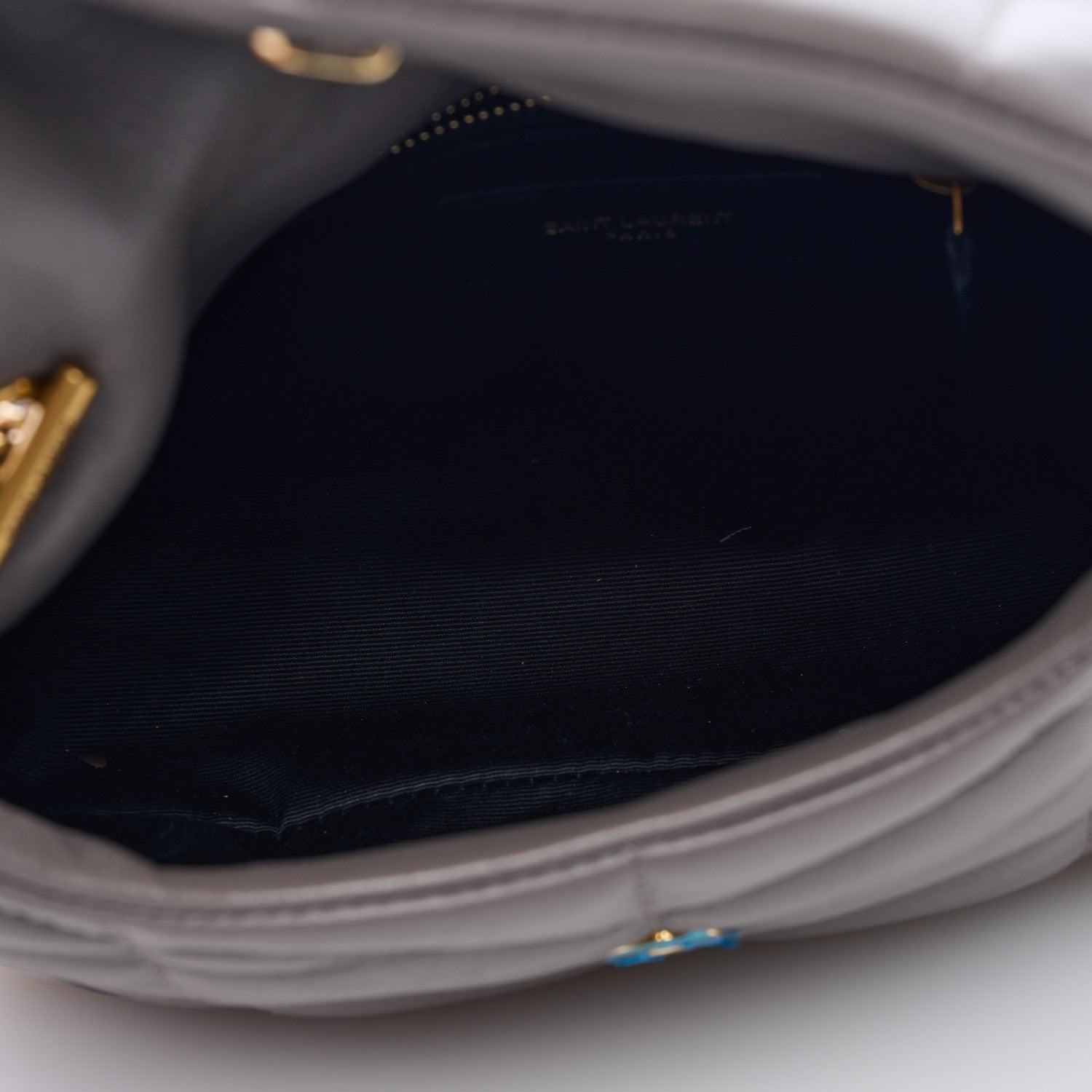 Saint Laurent Lambskin Quilted Toy Loulou Puffer Monogram Chain Satchel Fog 5 of 8