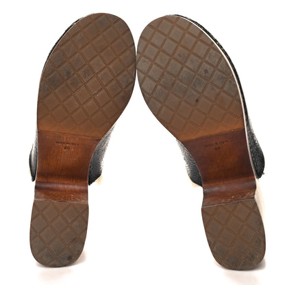 Chanel Crackled Sheepskin CC Mules 40 Black 6 of 11