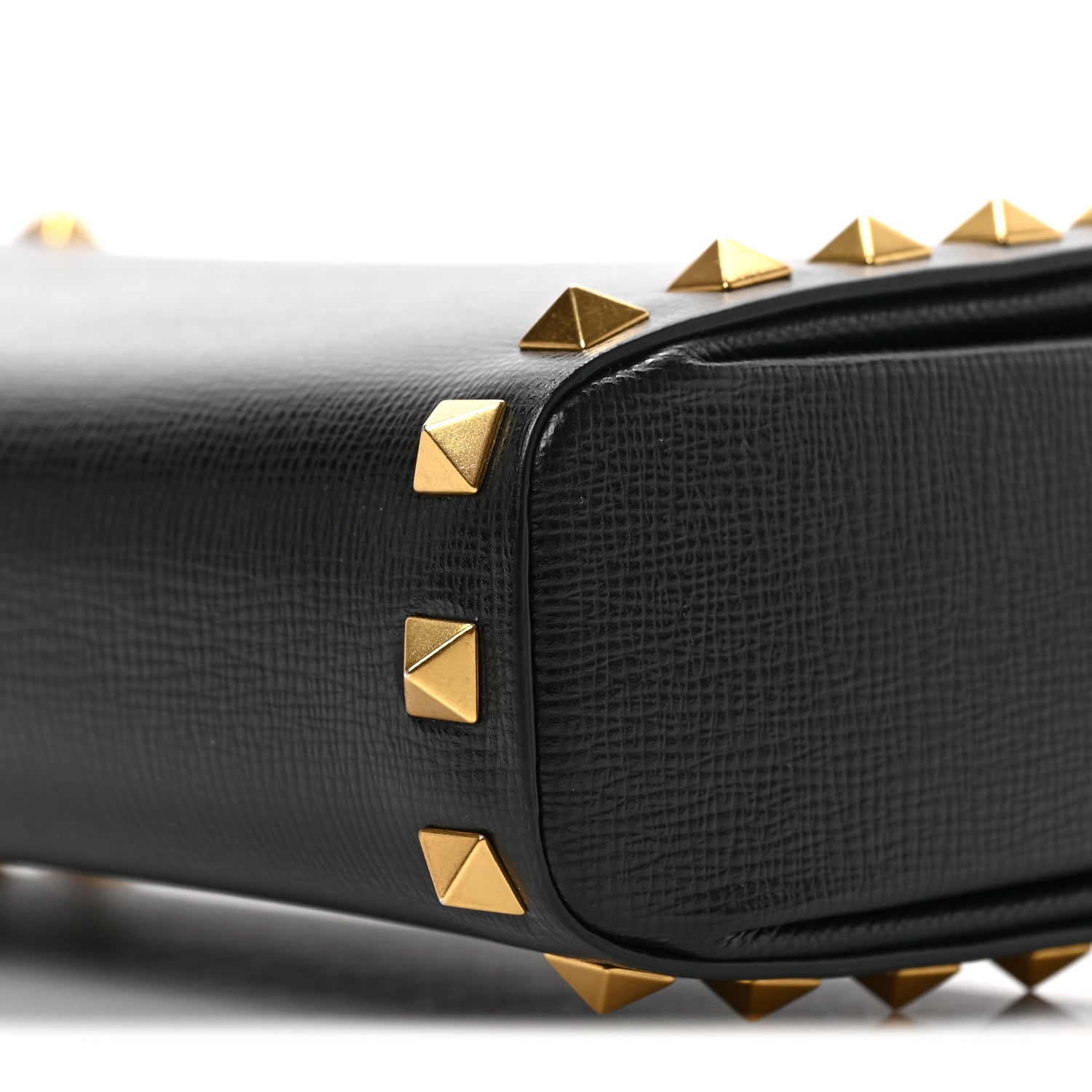 Valentino Garavani Grainy Calfskin Rockstud Alcove Box Clutch Black 8 of 8