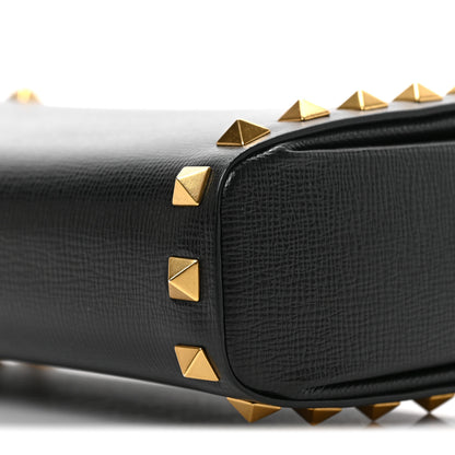 Valentino Garavani Grainy Calfskin Rockstud Alcove Box Clutch Black 8 of 8