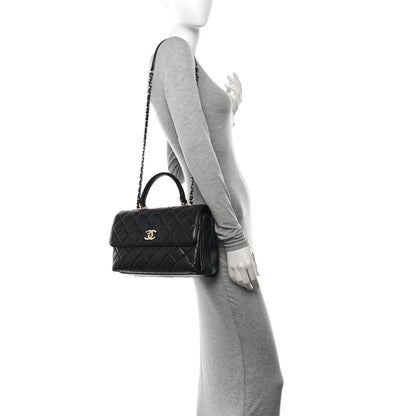 Chanel Lambskin Quilted Medium Trendy CC Flap Dual Handle Bag Black 2 of 12