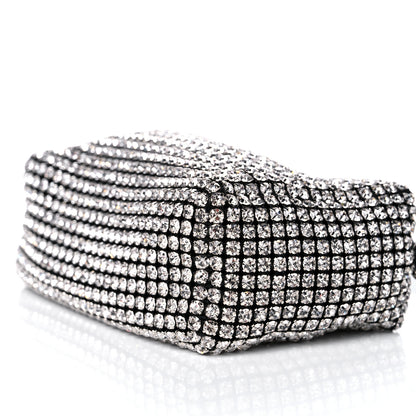 Alexander Wang Mesh Crystal Rhinestone Mini Heiress Pouch Black Silver 8 of 10