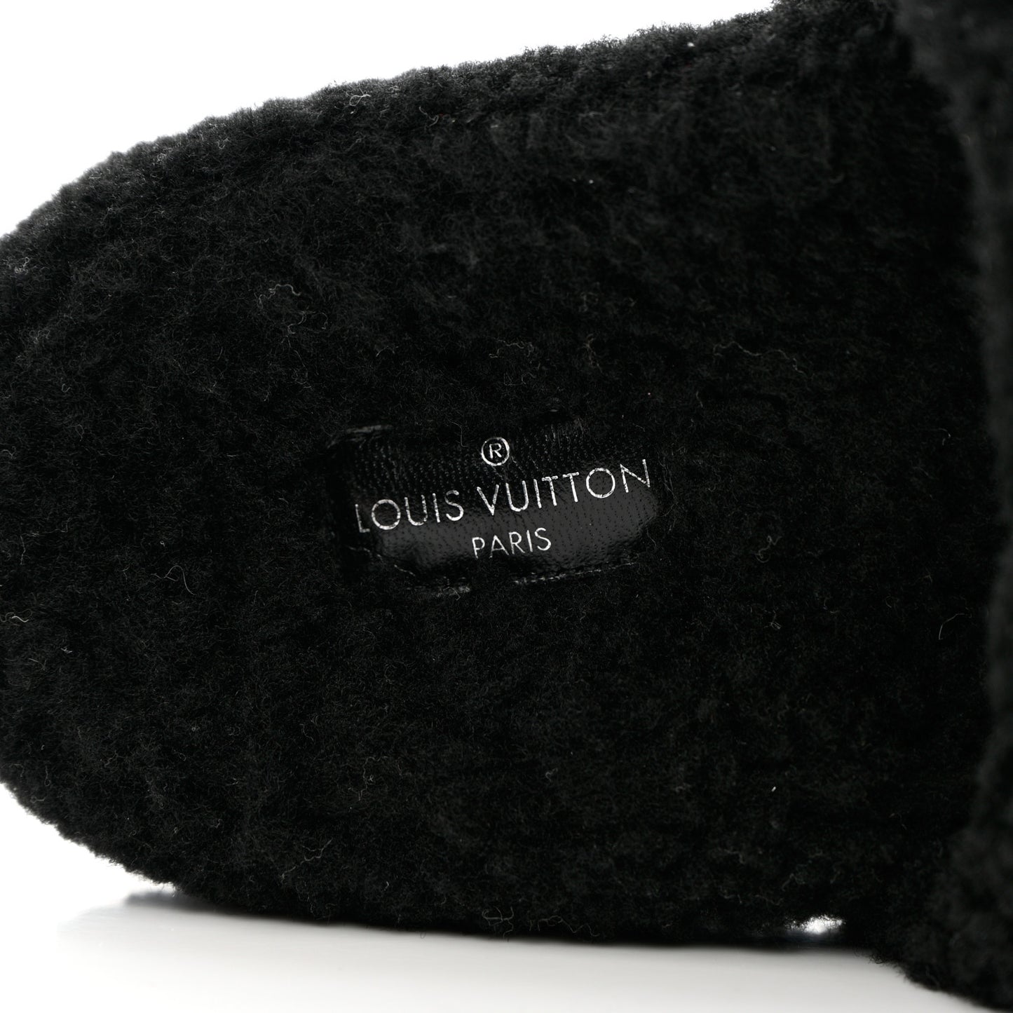 Shearling Monogram Giant Paseo Flat Comfort Mule 37 Black