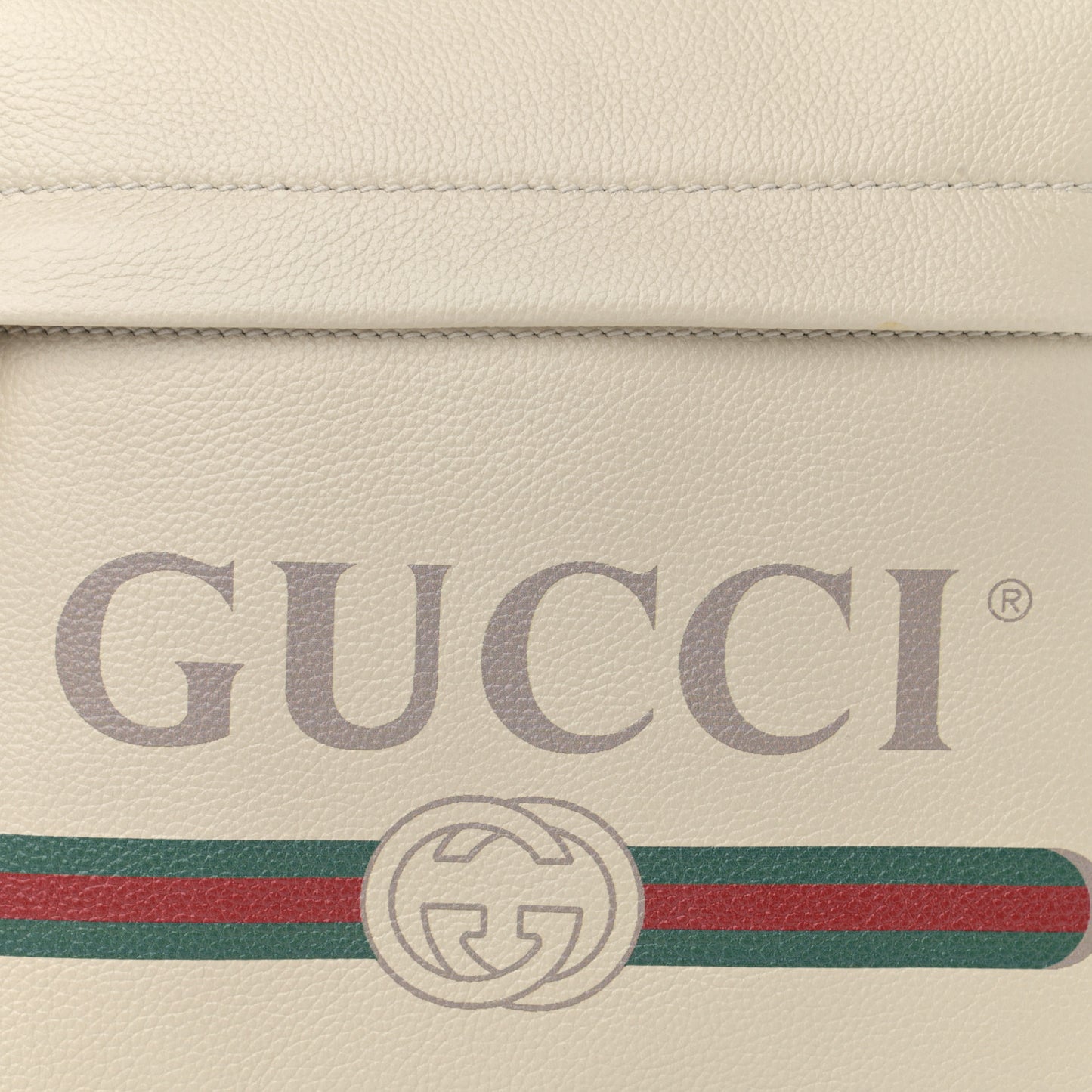 Calfskin Logo Day Backpack Mystic White