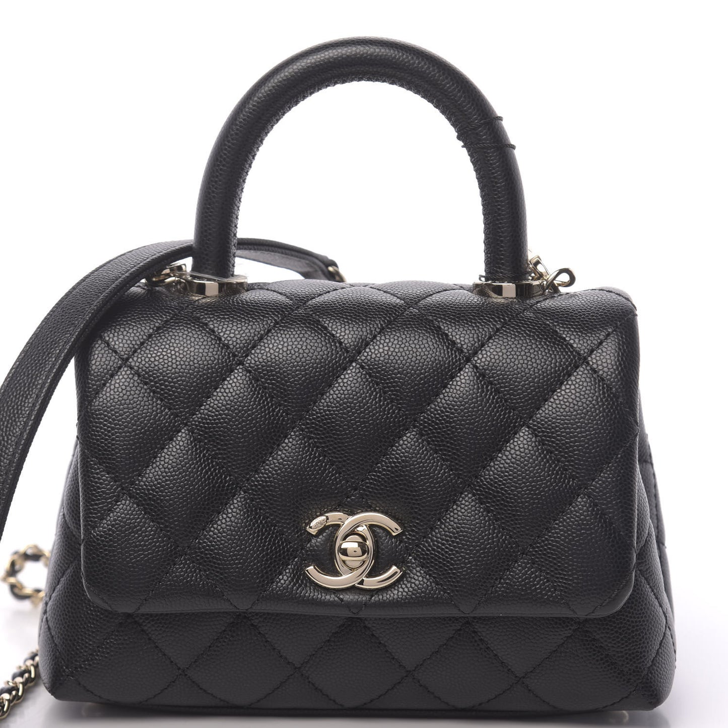 Caviar Quilted Extra Mini Coco Handle Flap Black