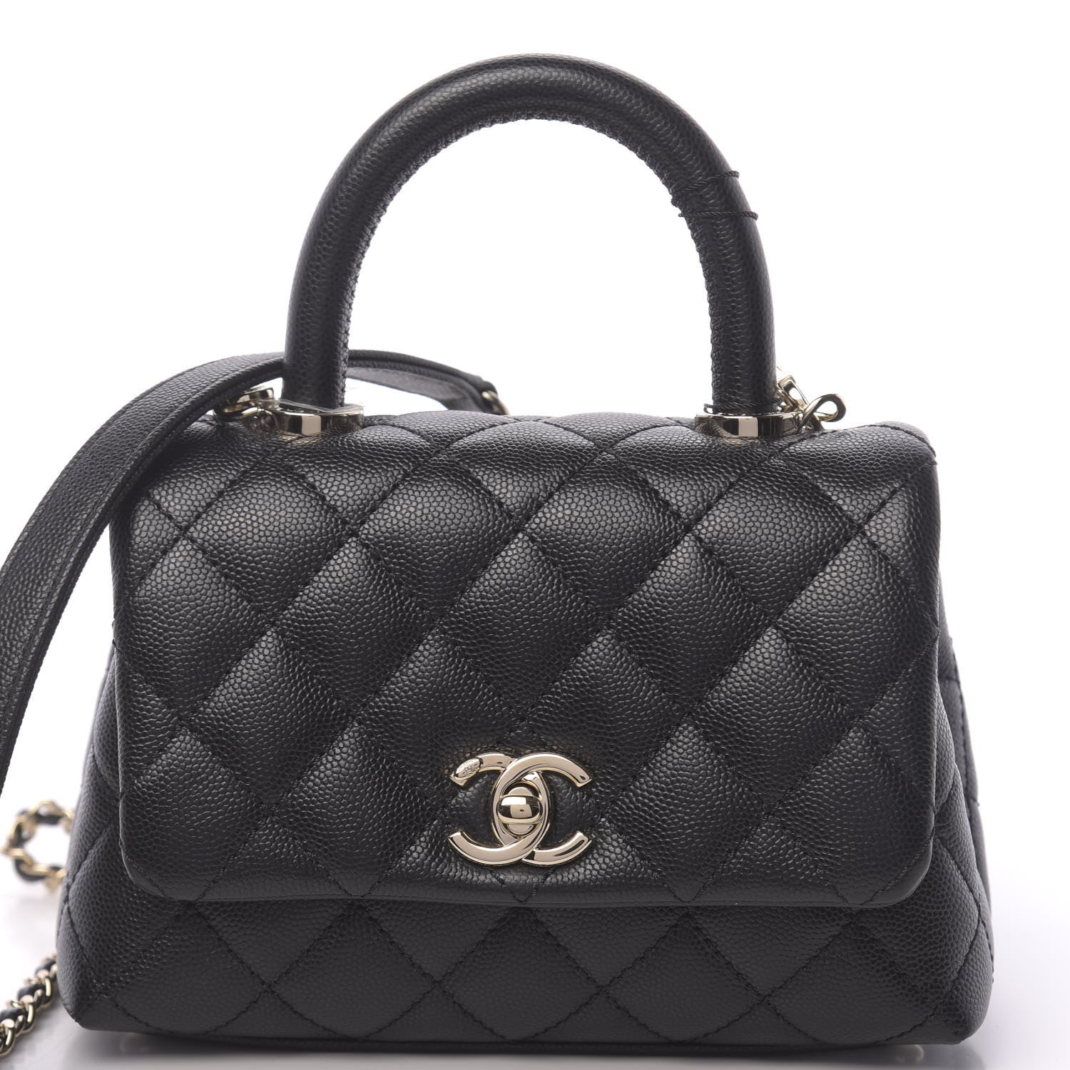 Chanel Caviar Quilted Extra Mini Coco Handle Flap Black 8 of 11