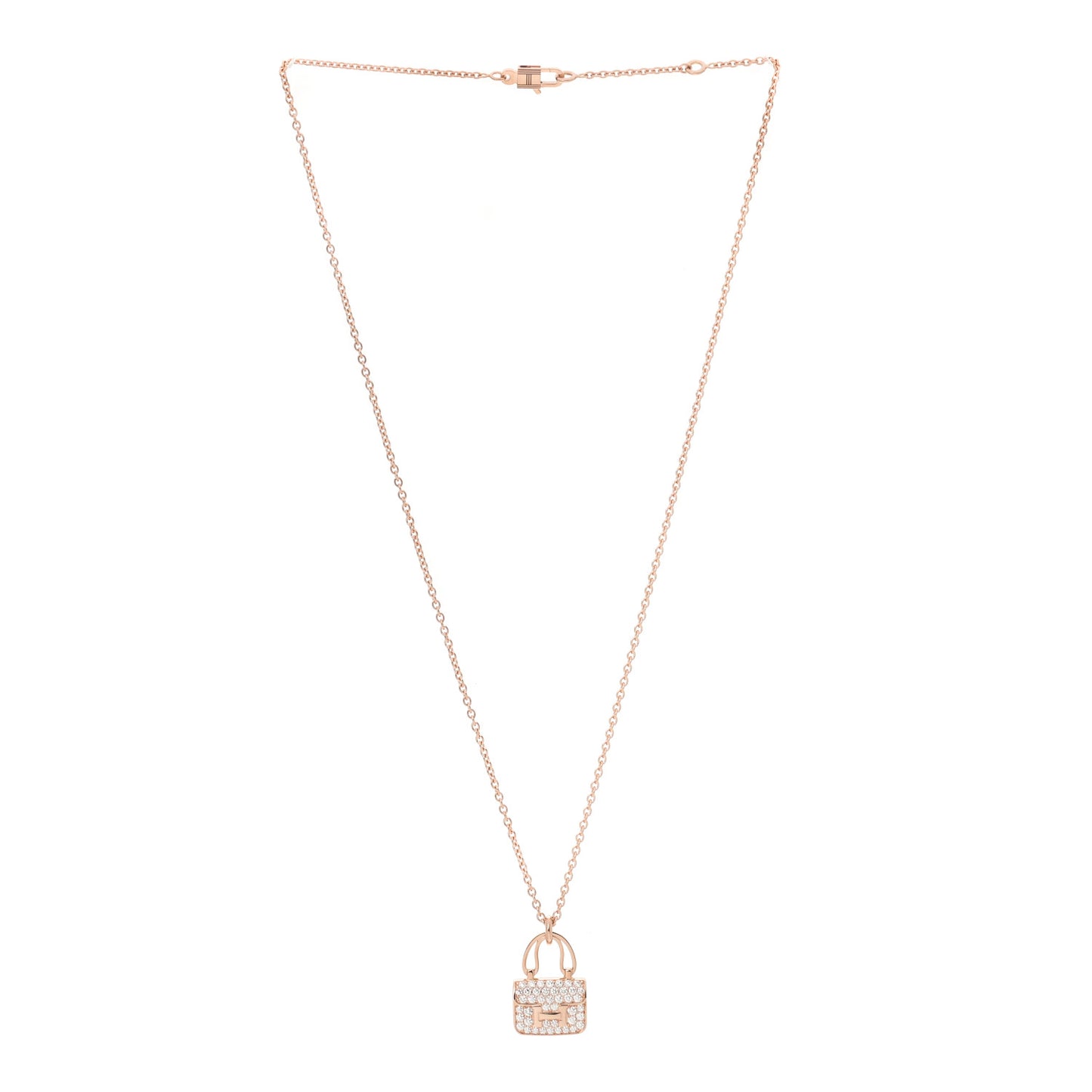 18K Rose Gold Diamond Constance Amulettes Pendant Necklace