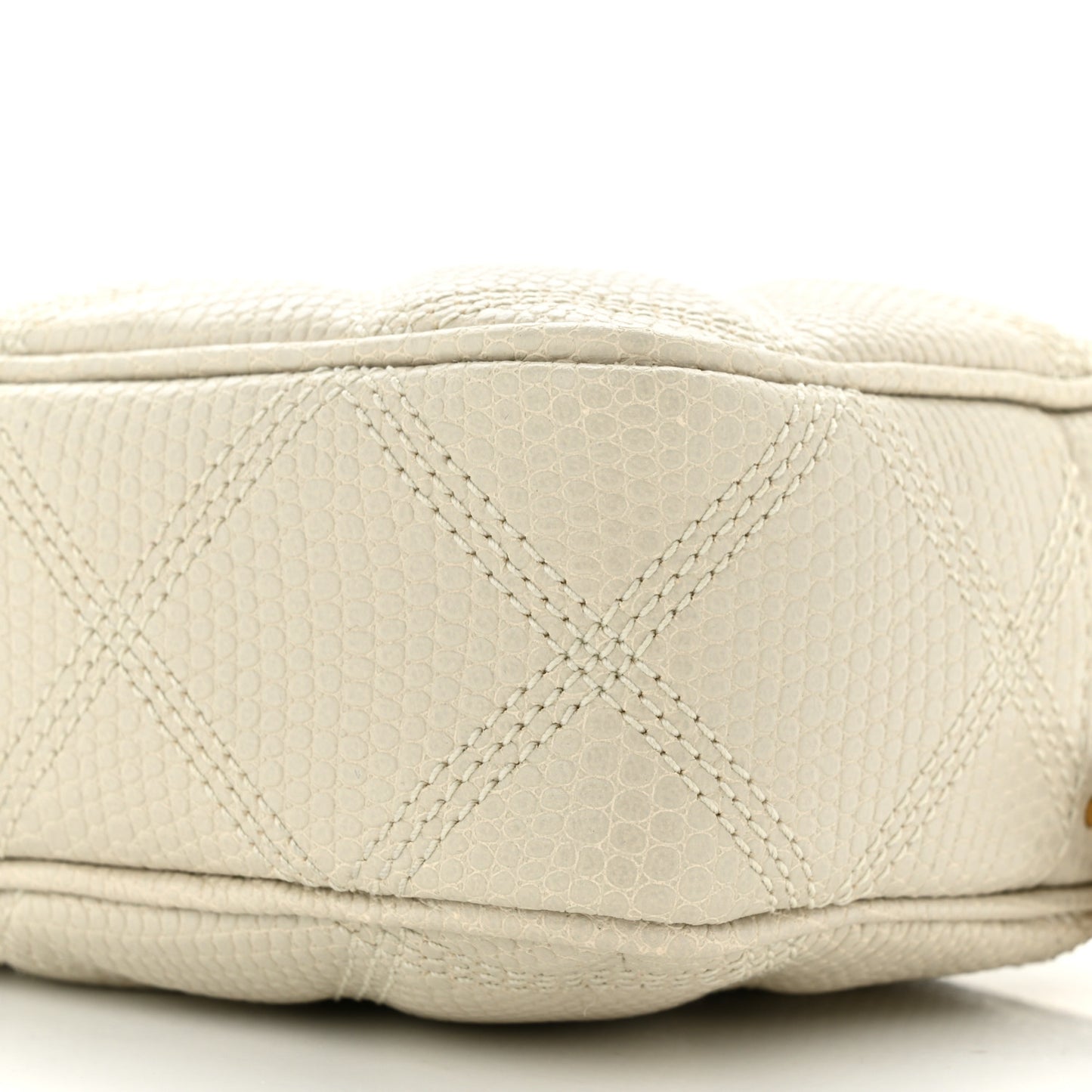 Lizard Embossed Becky Camera Bag Blanc Vintage